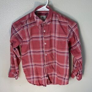 Boys' Red Plaid Button-Down Shirt